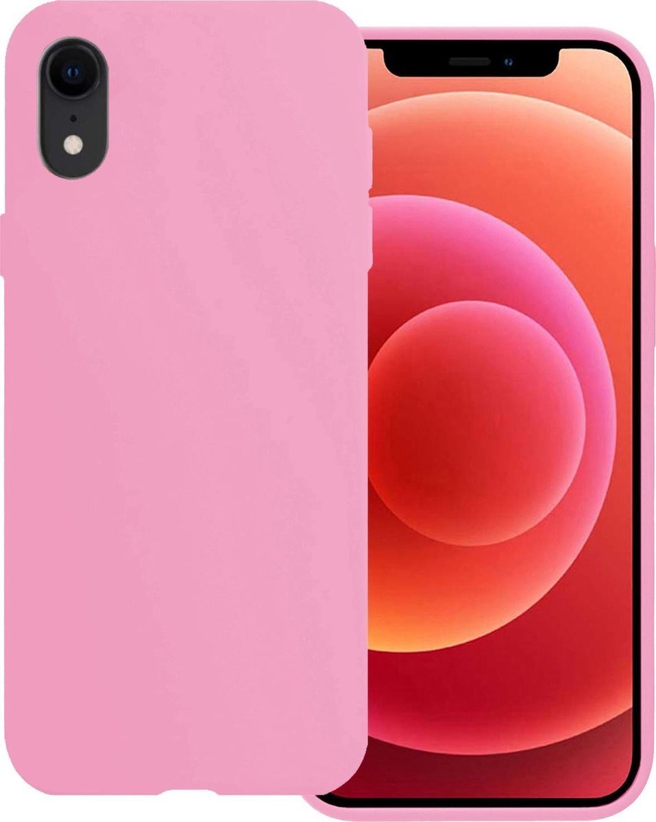 Basey Apple Iphone Xr Hoesje Siliconen Hoes Case Cover Apple Iphone Xr-licht - Roze