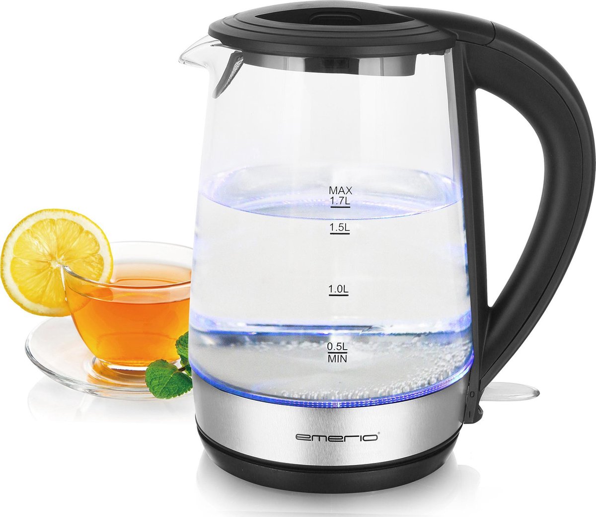 Emerio Wk-123131 Waterkoker - Snoerloos - Bpa-vrij - Rvs, - Zwart