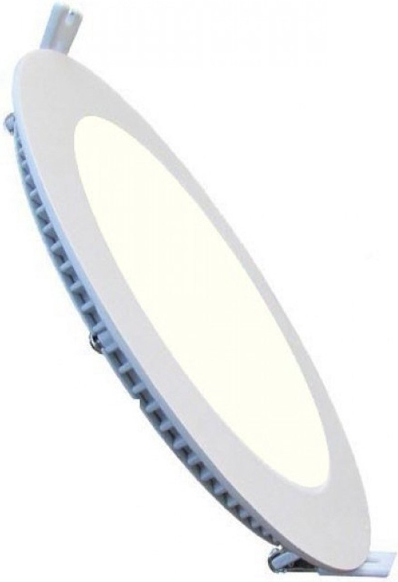 BES LED Led Downlight Slim - Inbouw Rond 15w - Natuurlijk Wit 4200k - Mat Wit Aluminium - Ø195mm