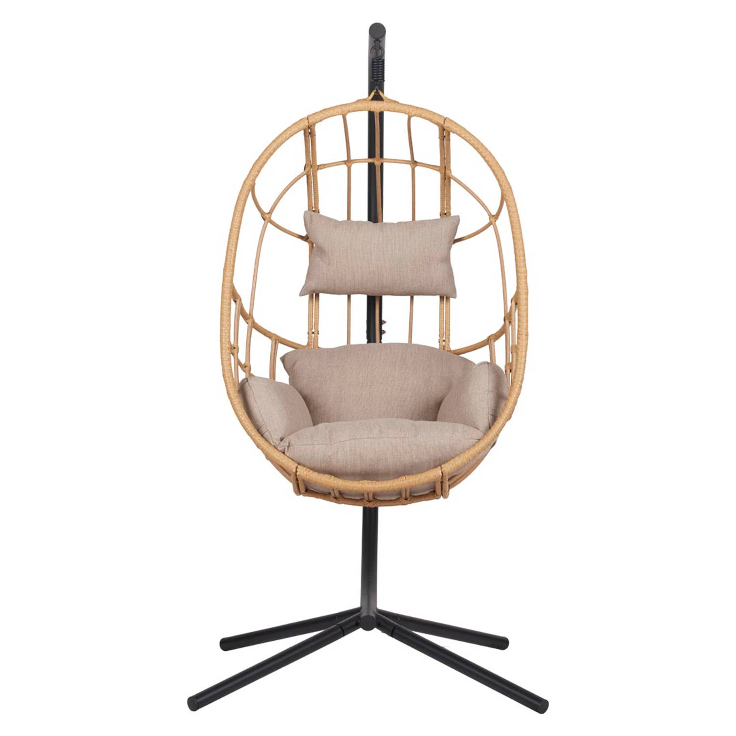 Jerry Loungemeubel Hangende Tuinstoel Incl. Kussen Naturel. - Beige