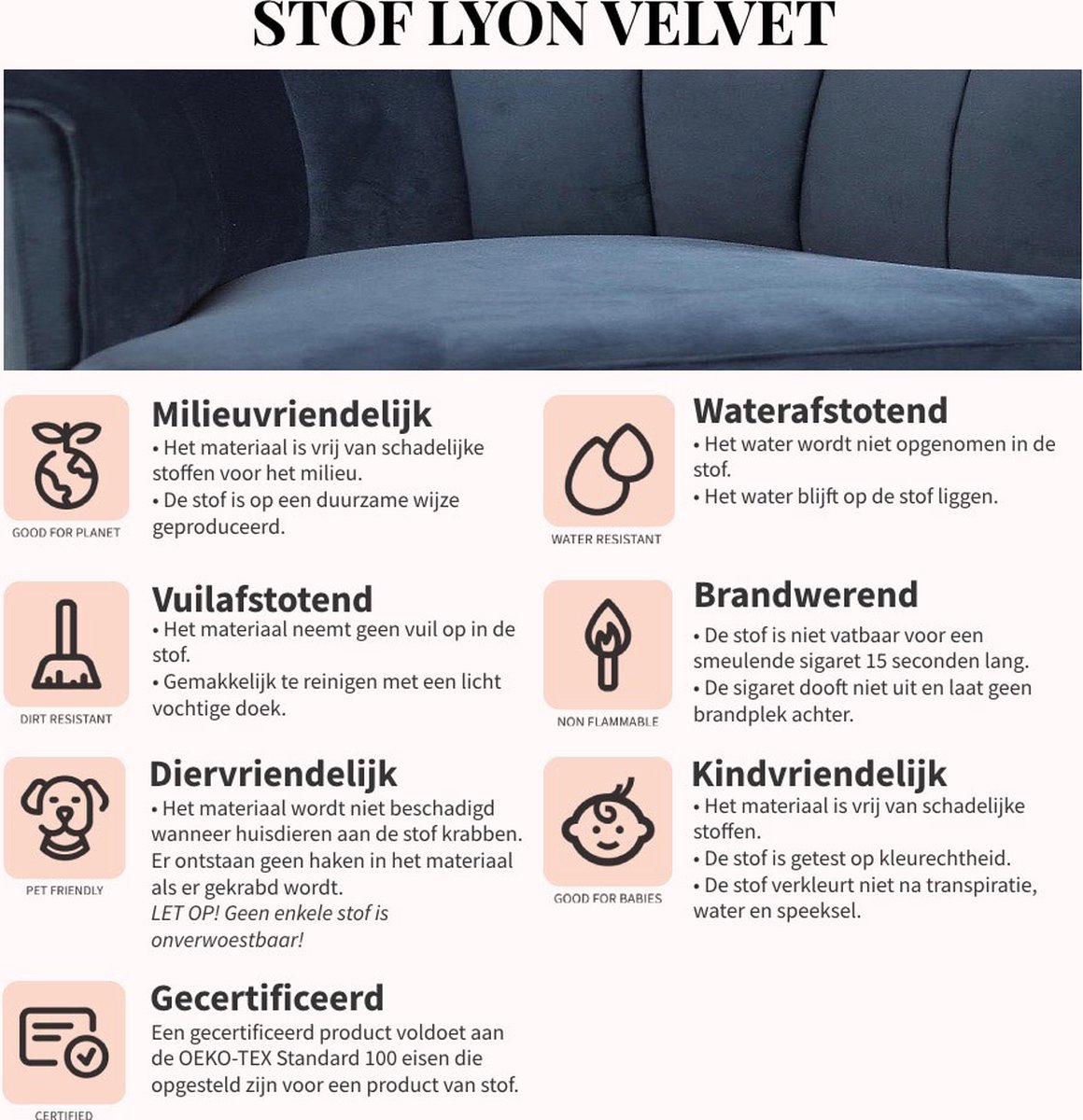 Bronx71 Hocker Memphis velvet - Blauw