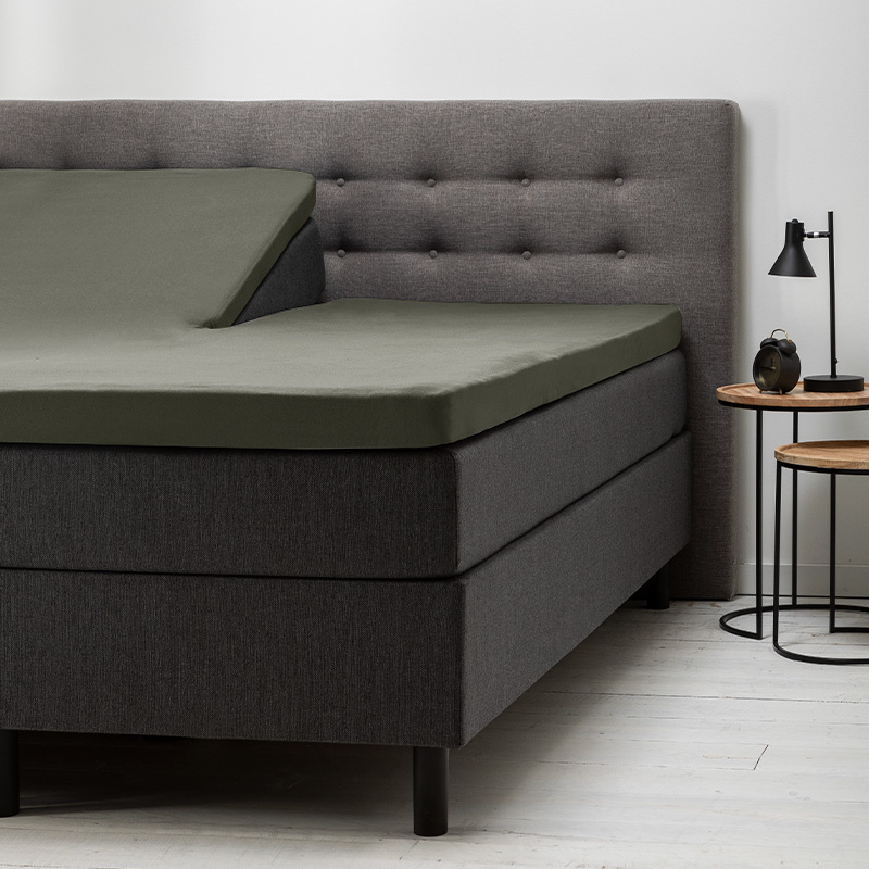 Fresh & Co Comfort Splittopper Hoeslaken Jersey - Truffel 180 x 200/210 cm - Groen