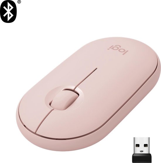 Logitech Pebble M350 Draadloze muis - - Roze