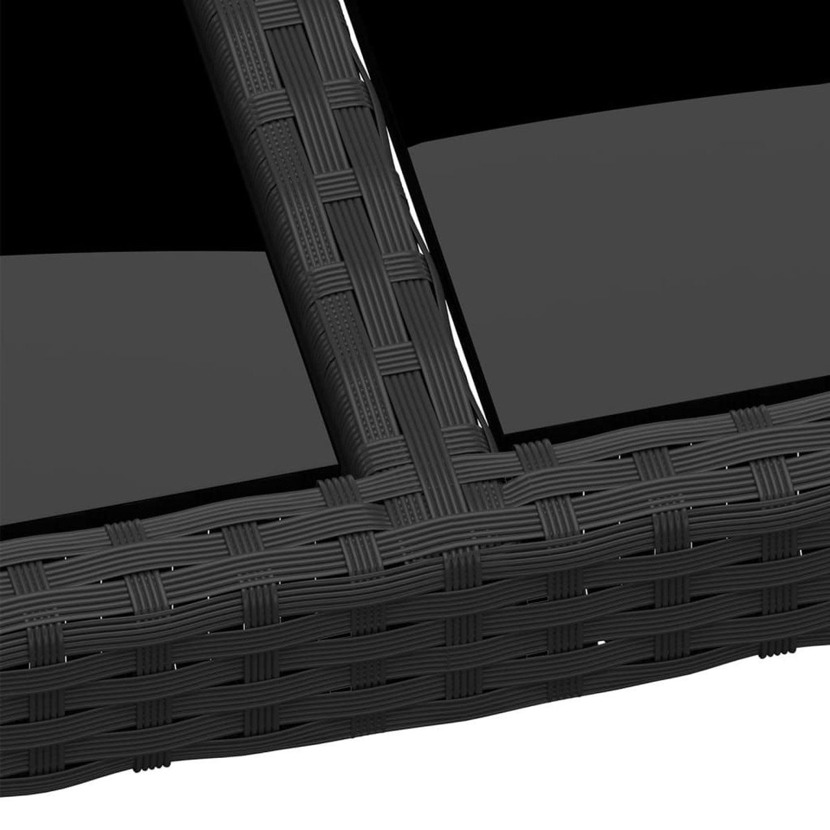 vidaXL Tuintafel 250x100x75 cm gehard glas en poly rattan - Zwart