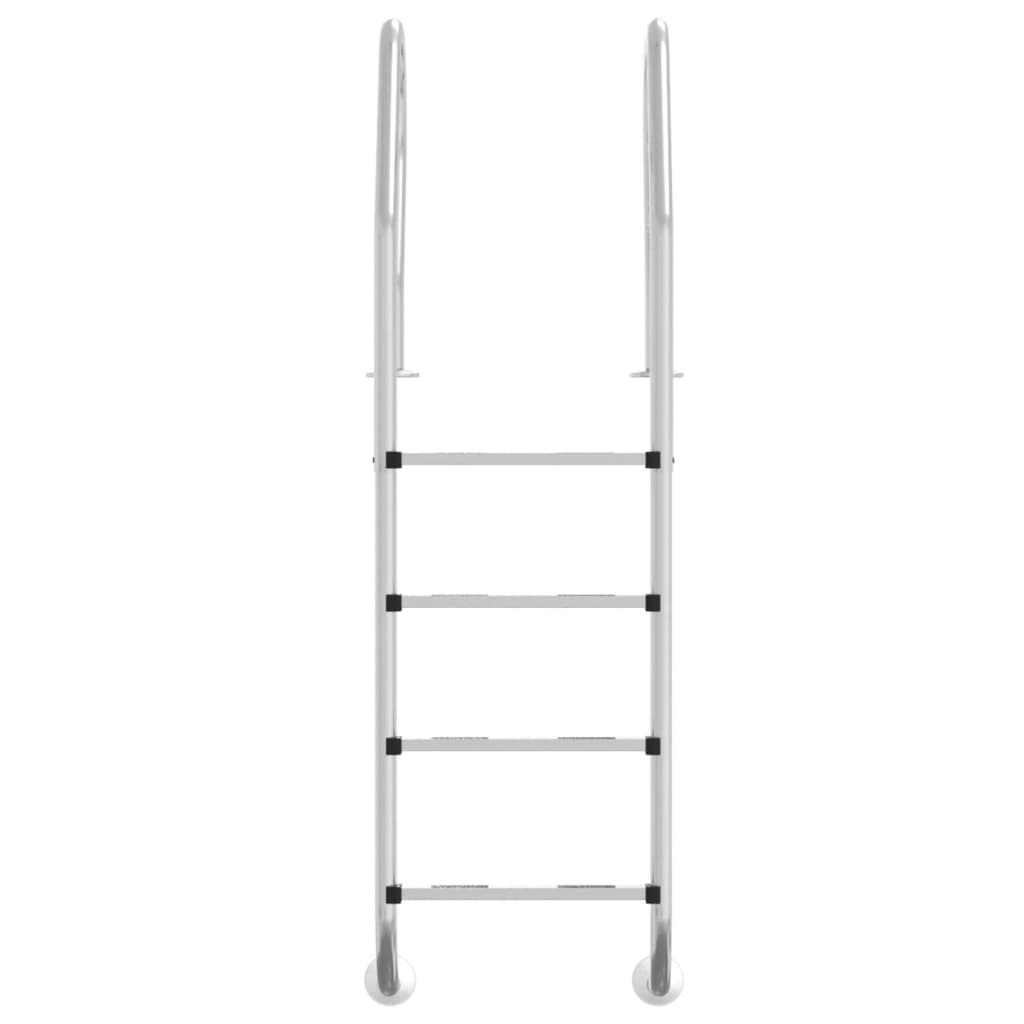 vidaXL Zwembadladder 54x38x184,5 cm 304 roestvrij staal - Silver