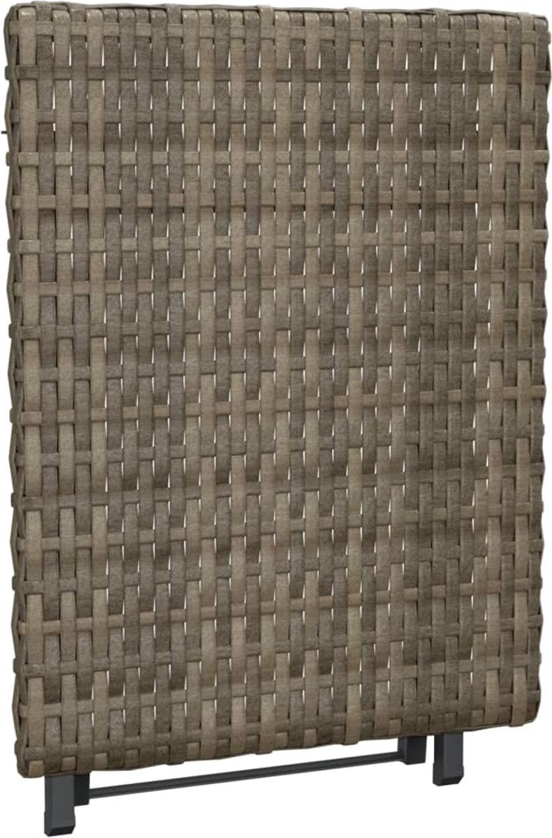 vidaXL Tafel inklapbaar 45x35x32 cm poly rattan - Grijs