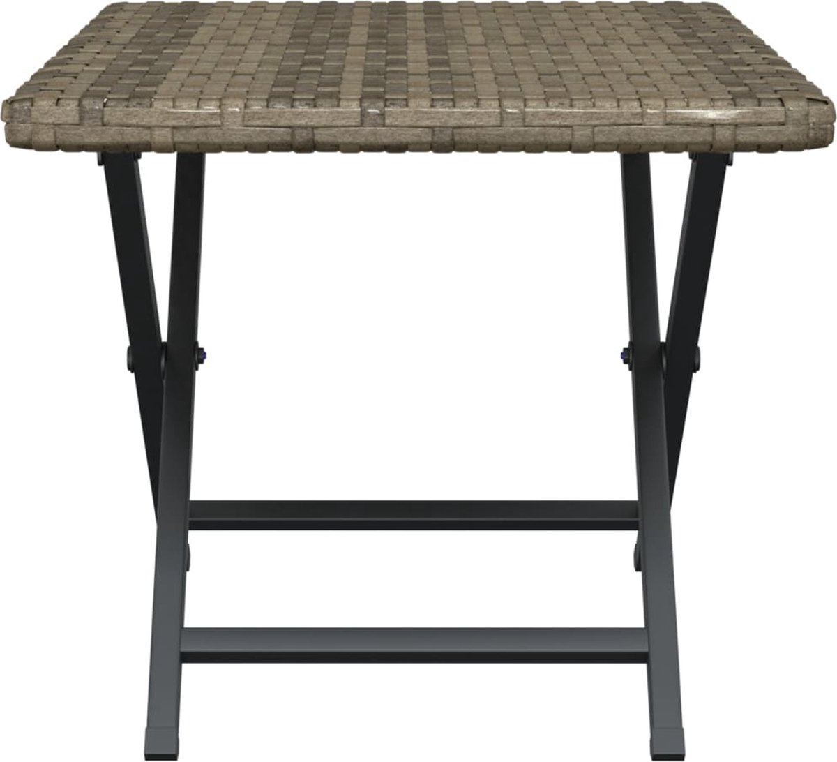 vidaXL Tafel inklapbaar 45x35x32 cm poly rattan - Grijs