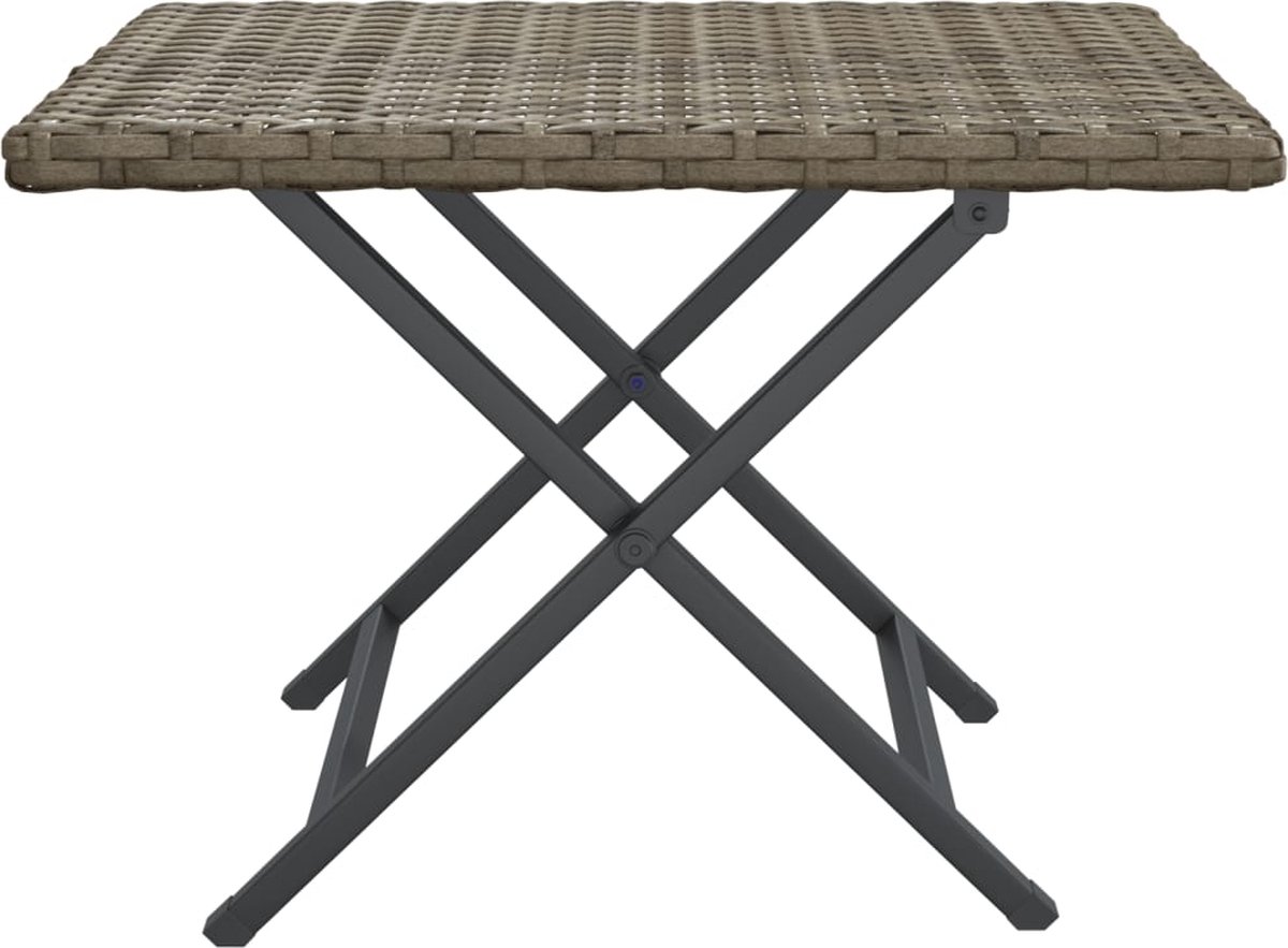 vidaXL Tafel inklapbaar 45x35x32 cm poly rattan - Grijs