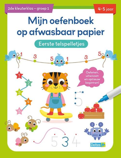 Mijn oefenboek op afwasbaar papier Eerste telspelletjes (4-5 j.)