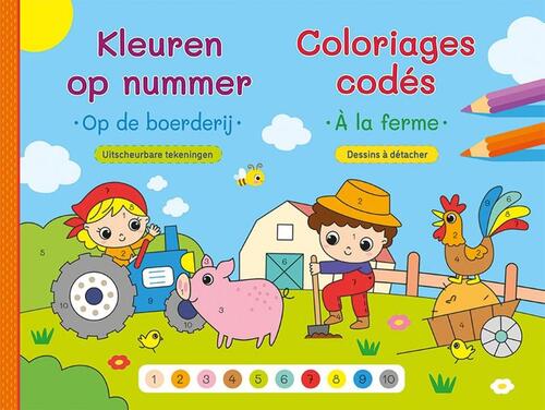 Kleuren op nummer - Op de boerderij / Coloriages codés - A la Ferme