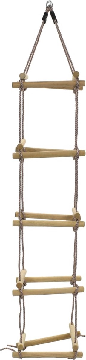 Vidaxl Touwladder 200 Cm Hout - Bruin