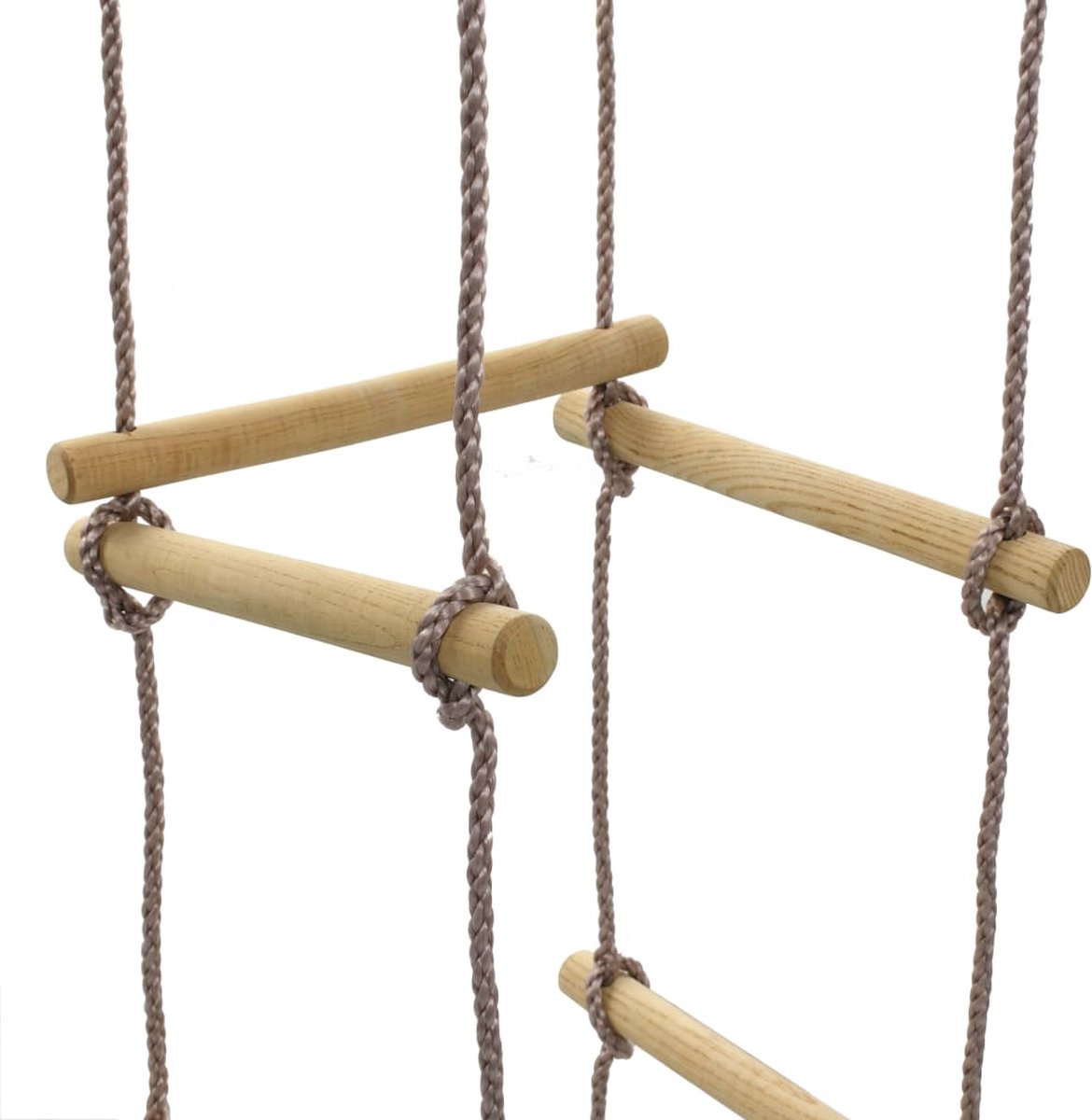 Vidaxl Touwladder 200 Cm Hout - Bruin