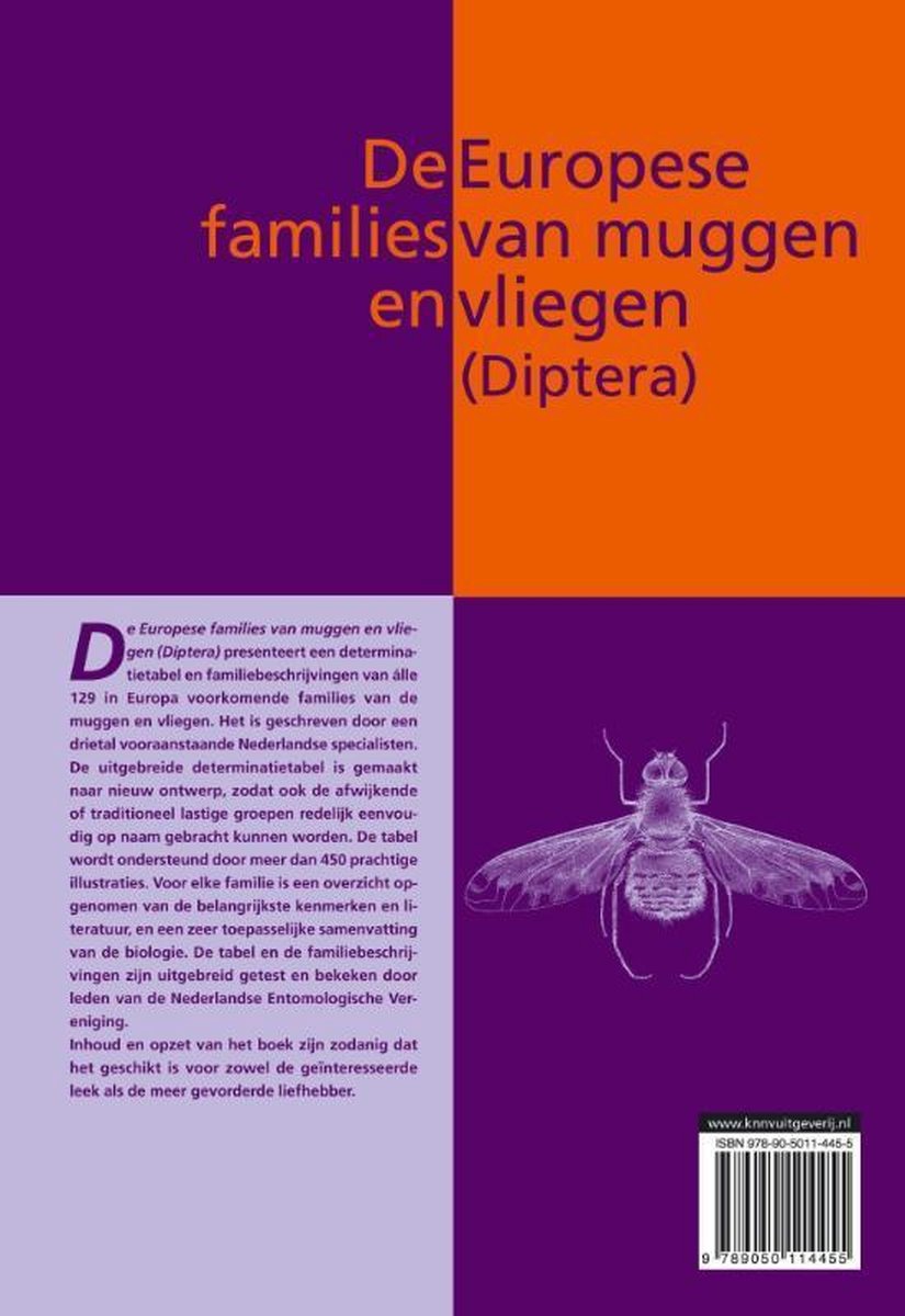 KNNV Uitgeverij De Europese families van muggen en vliegen (Diptera)
