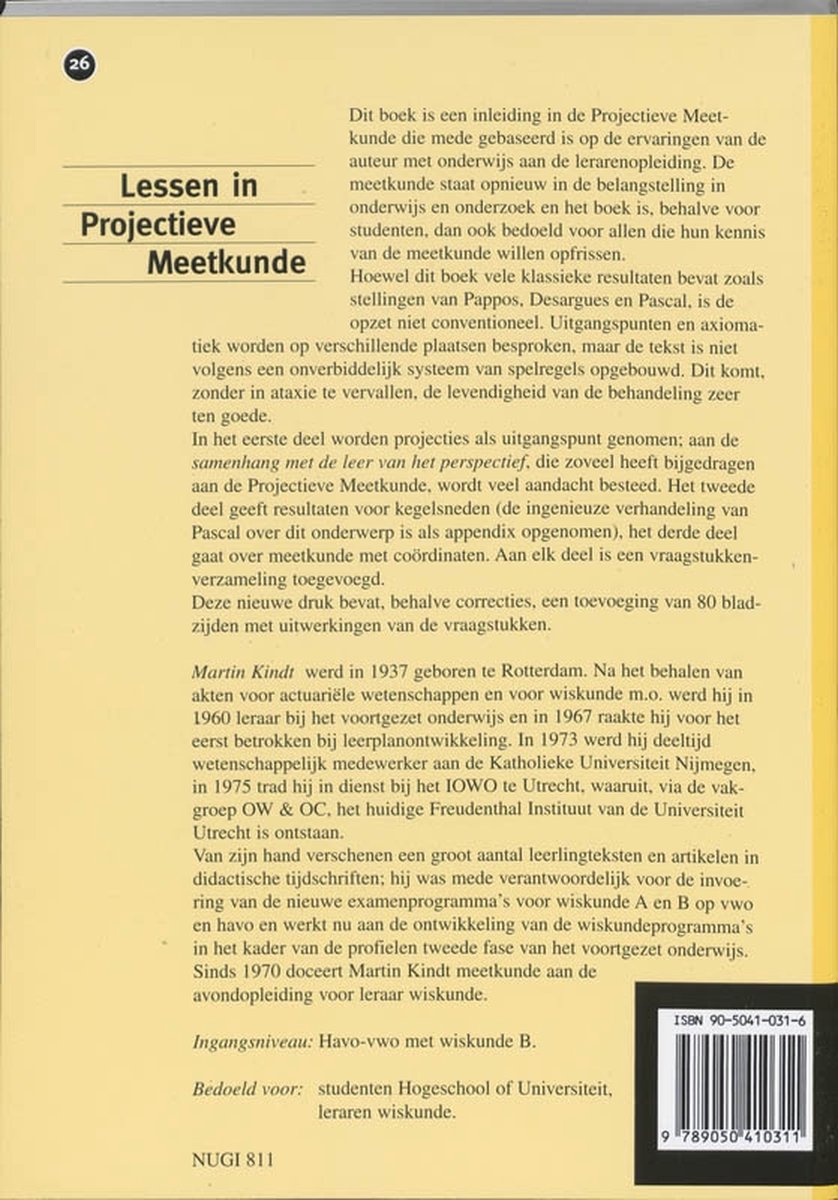 Lessen in projectieve meetkunde