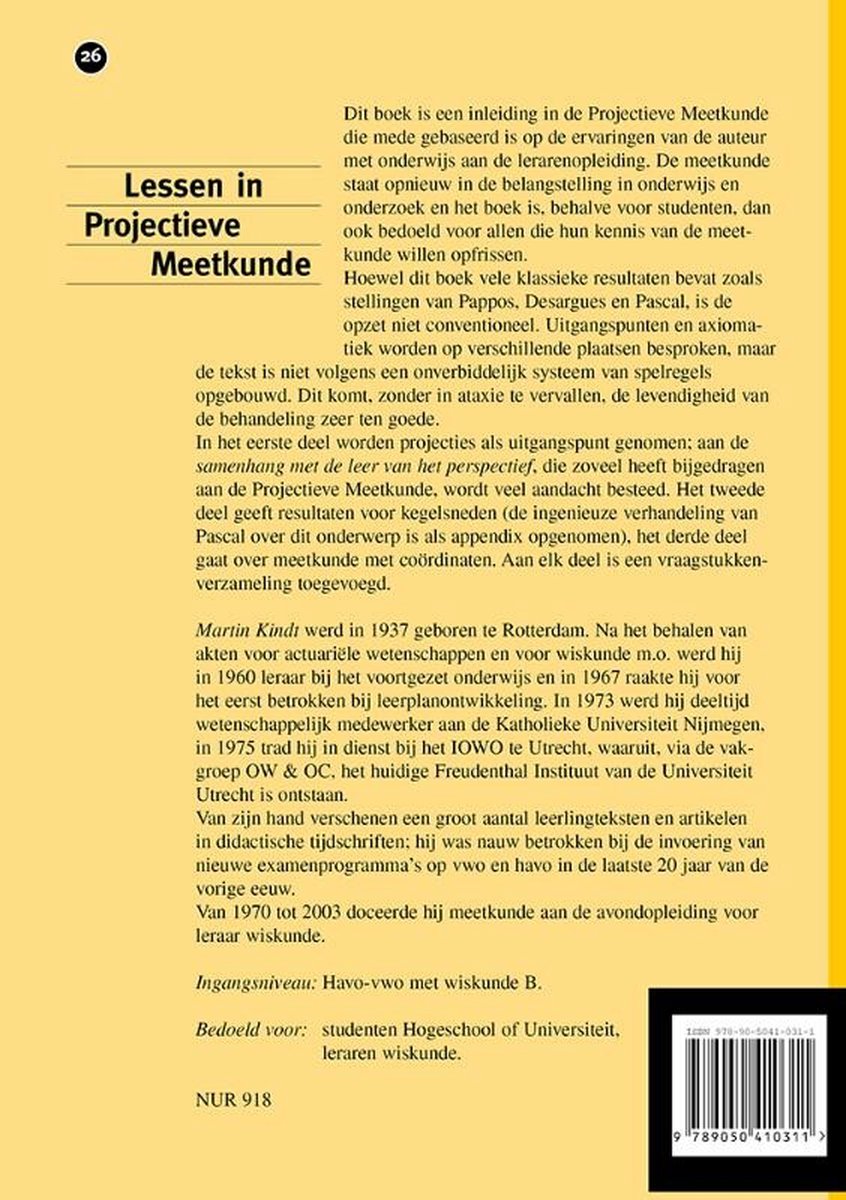 Lessen in projectieve meetkunde