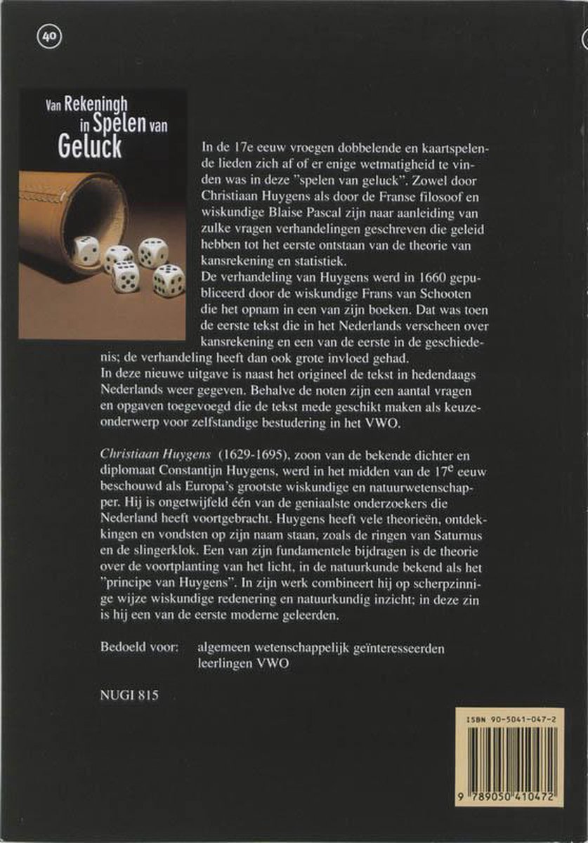 Van rekeningh in spelen van geluck