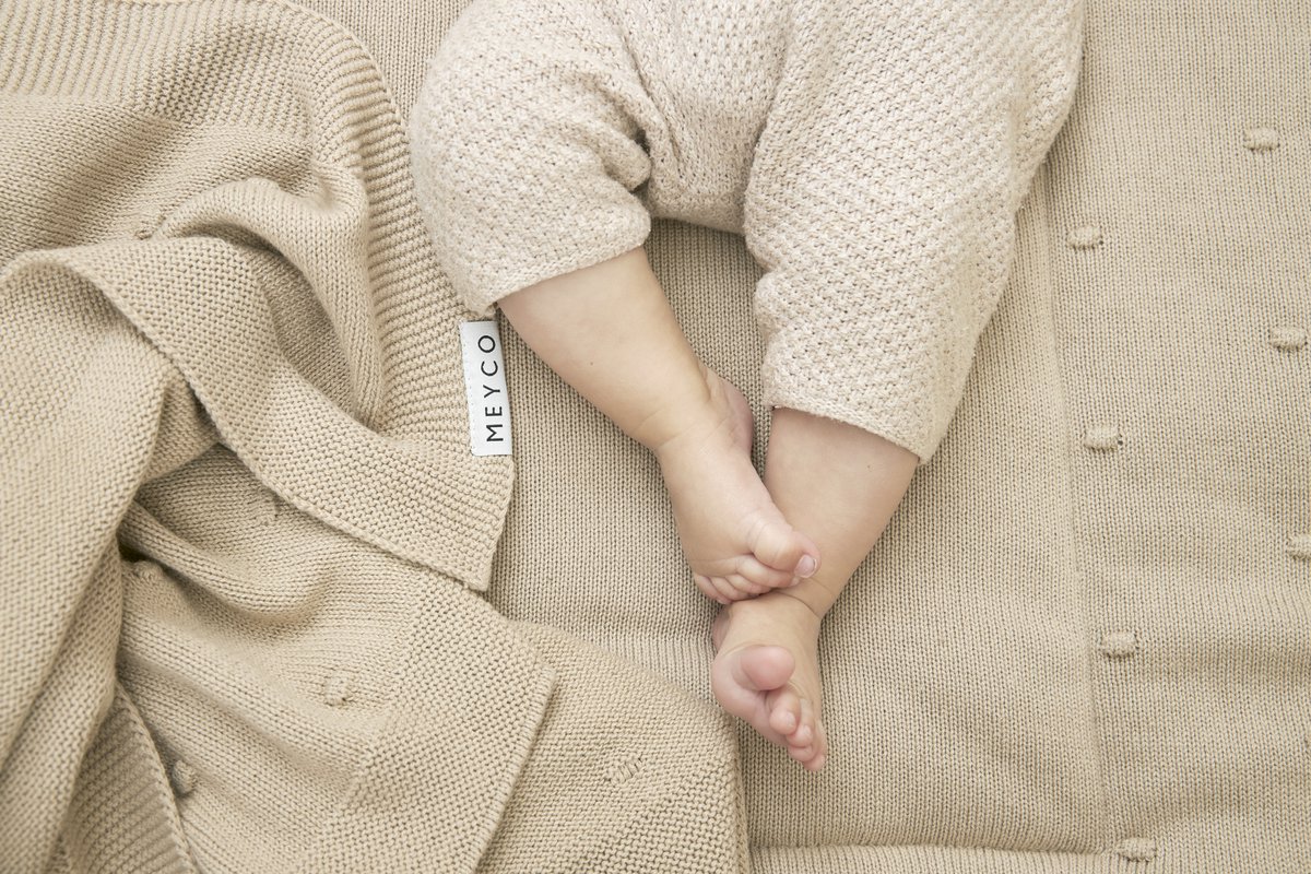 Meyco Mini Knots Boxkleed 77 x 97 cm Sand