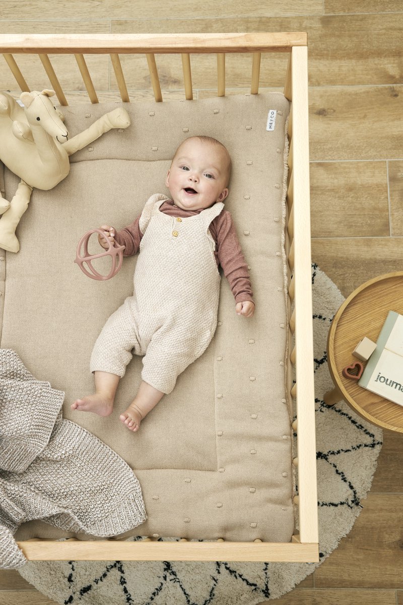 Meyco Mini Knots Boxkleed 77 x 97 cm Sand