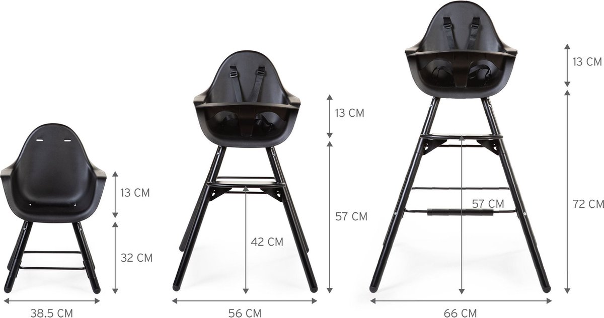 Childhome Evolu 2-in-1 Kinderstoel - Zwart