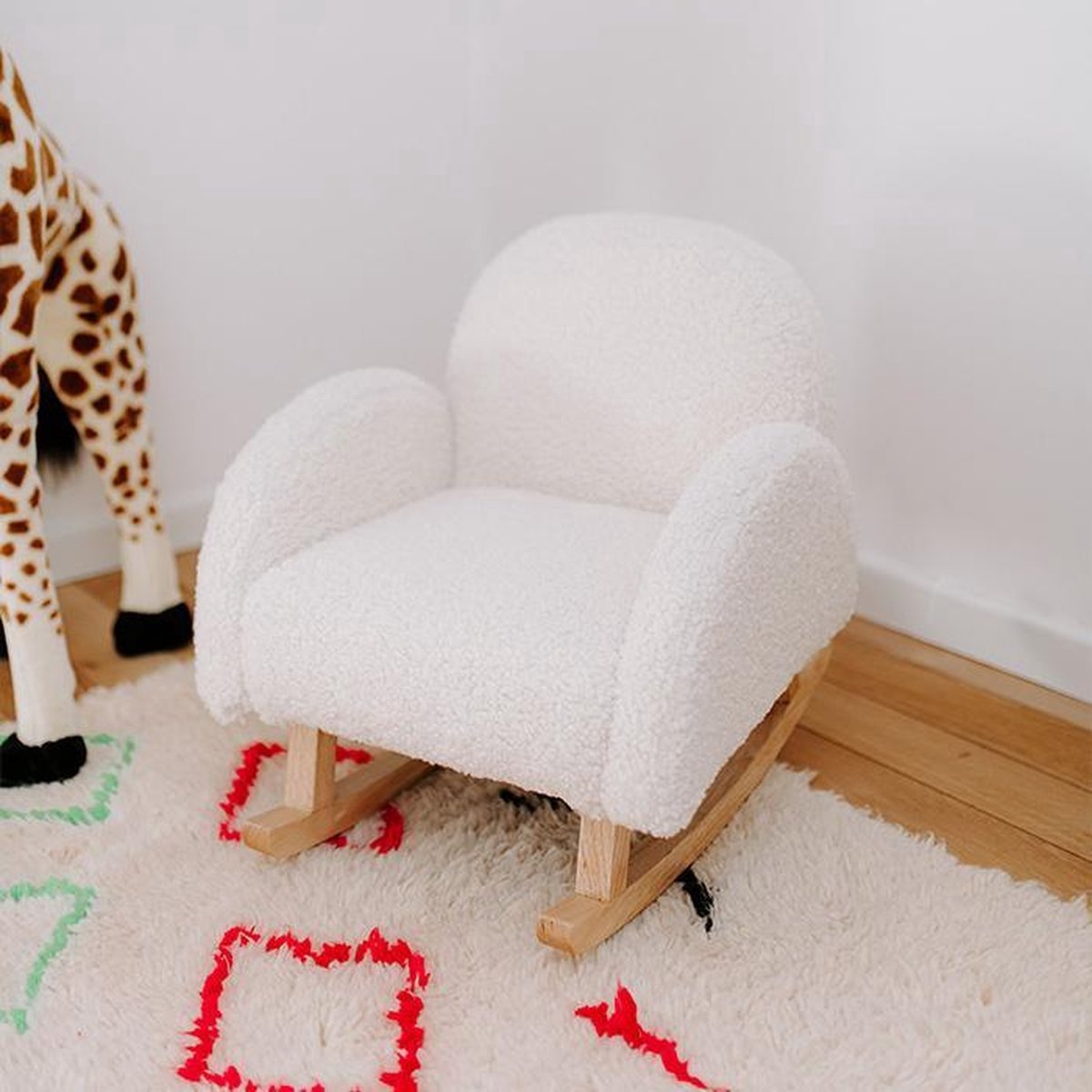 Childhome Teddy Schommelstoel Wit / Naturel