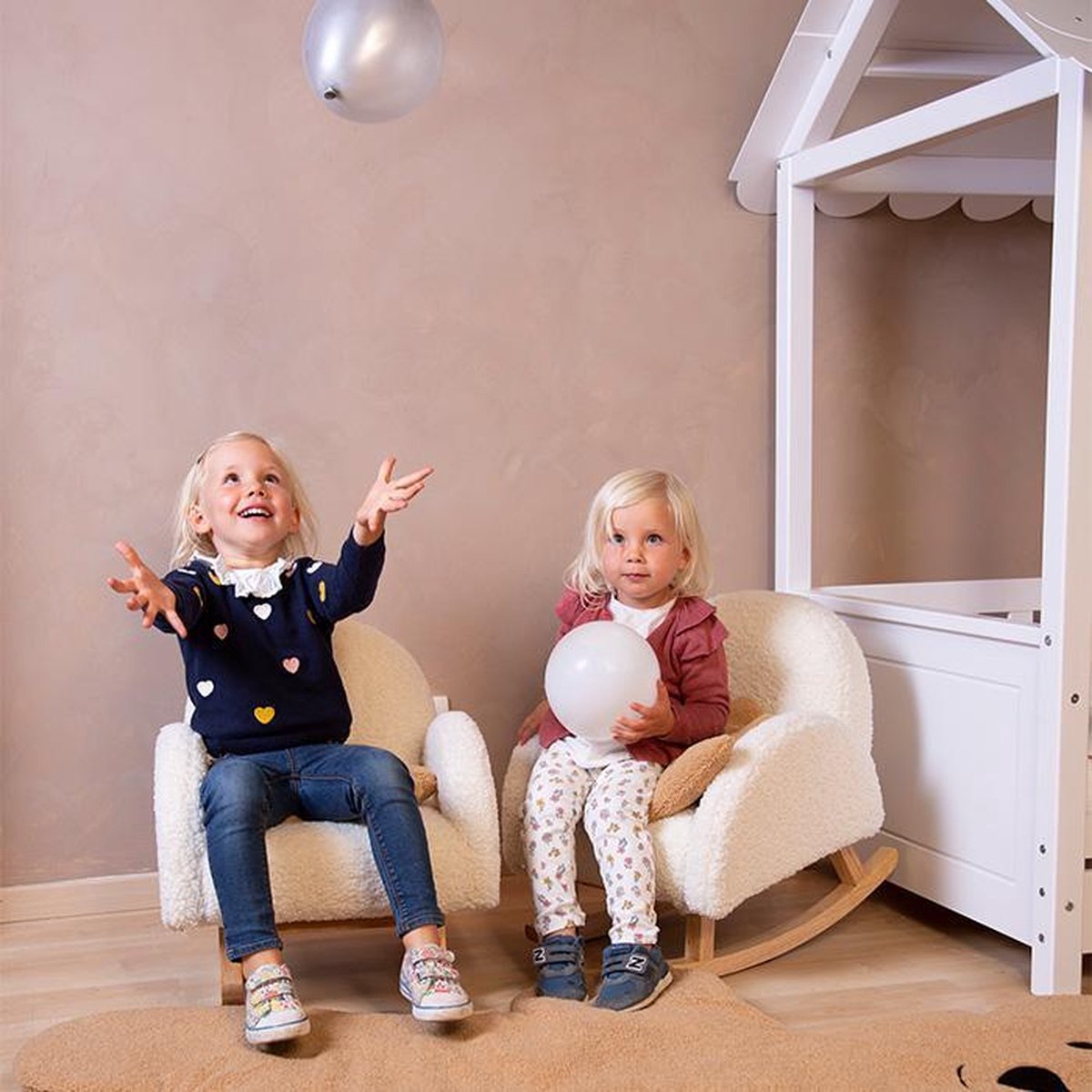 Childhome Teddy Schommelstoel Wit / Naturel