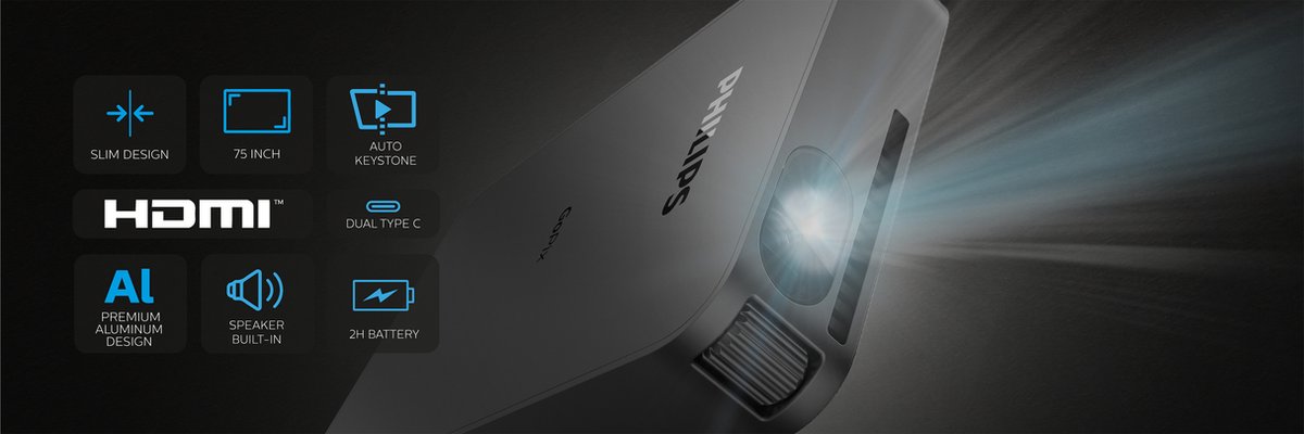 Philips GoPix 1 draagbare projector - Zwart