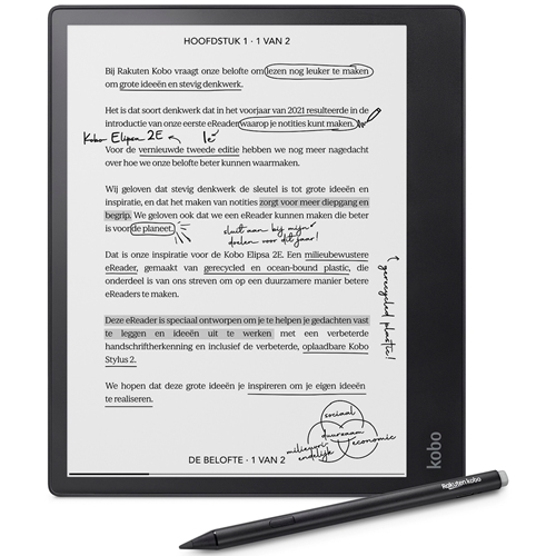 Kobo e-reader Elipsa 2E + Styluspen - Zwart