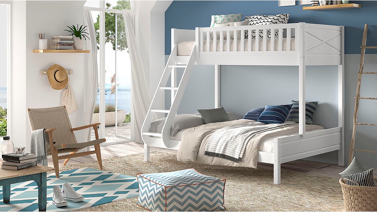 Vipack Scott Familiebed met Slaaplade Wit