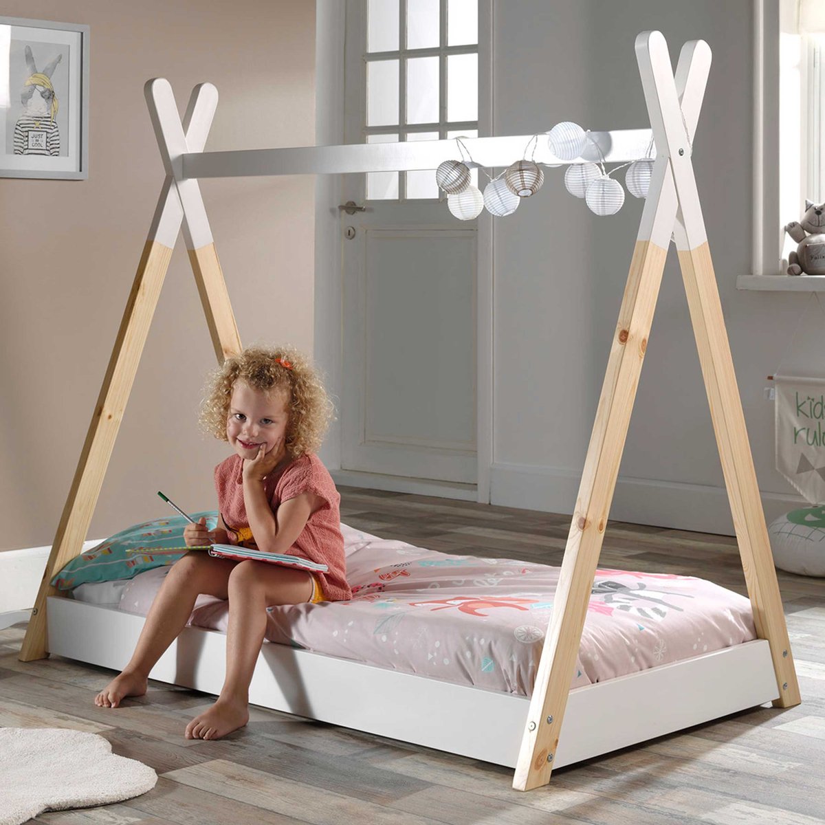 Vipack Tipi Bed 70 x 140 cm Wit