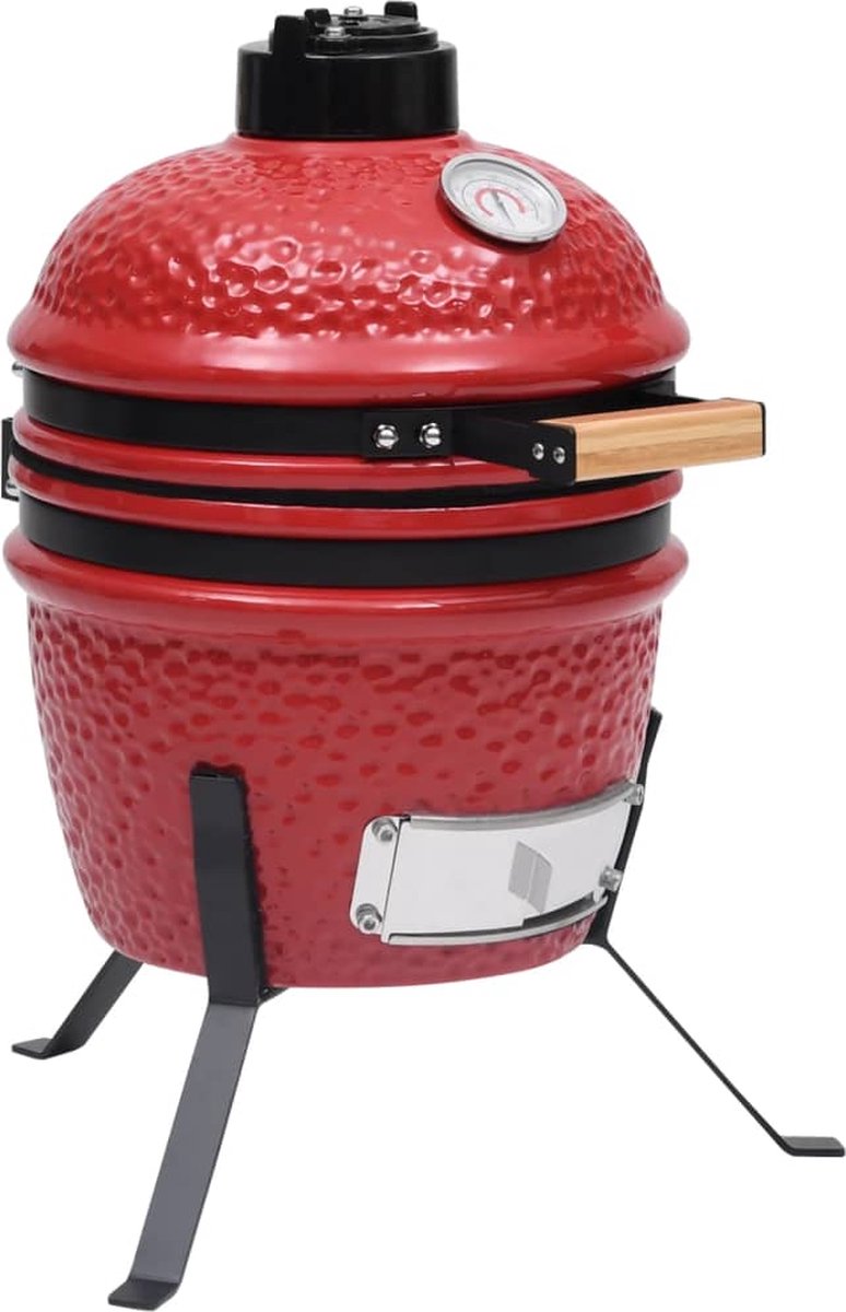 vidaXL Kamado barbecue 2-in-1 56 cm keramiek - Rojo