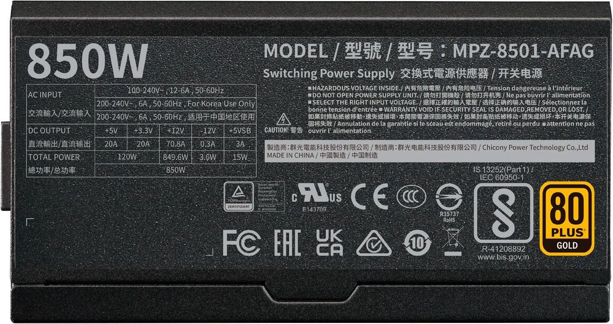 Coolermaster Cooler Master V850 Gold i Multi - 850 W