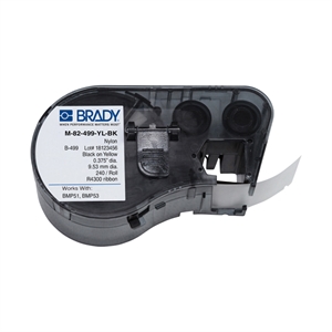 Brady M-82-499-YL-BK nylon labels | 9,53mm diameter