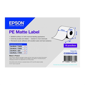 Epson C33S045546 PE matte doorlopende labelrol 102mm x 29m (origineel)