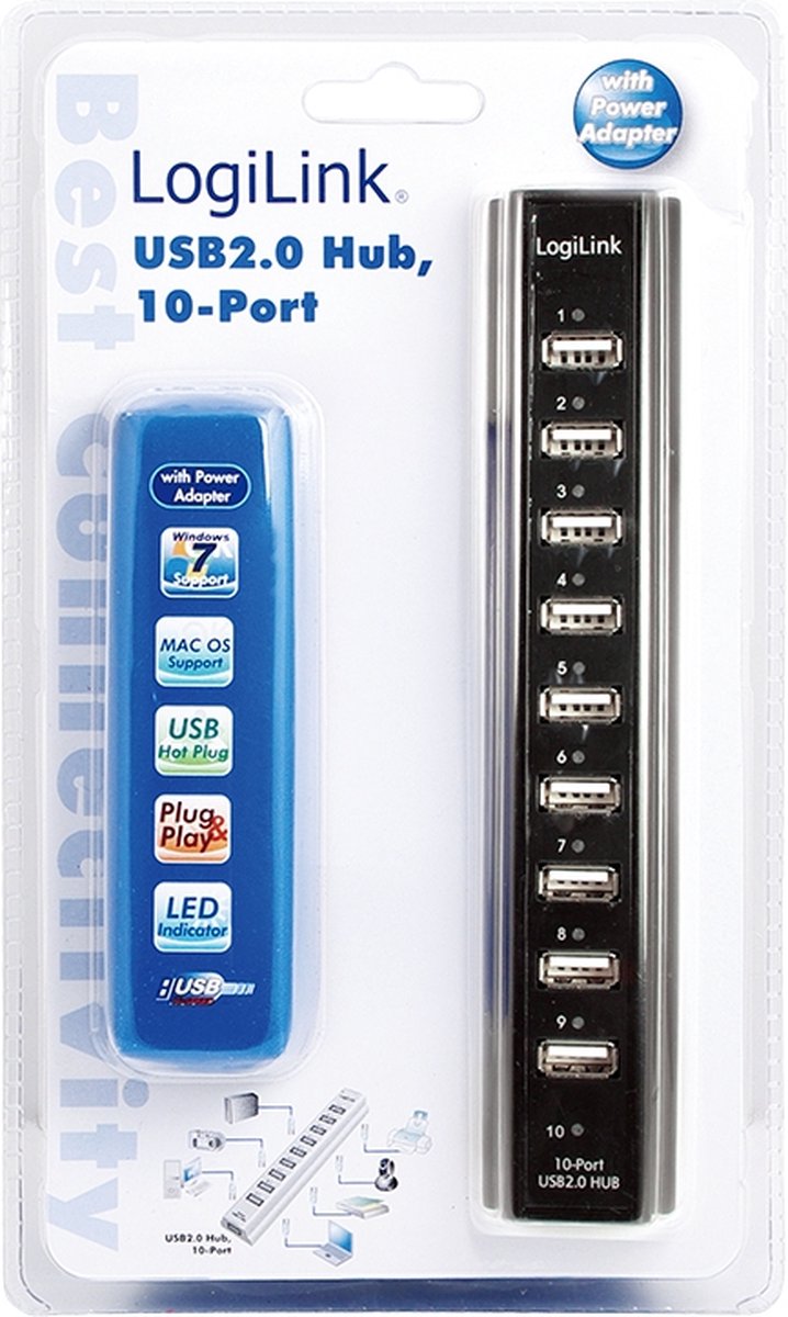 LogiLink USB 2.0 Hub 10-Port - Hub