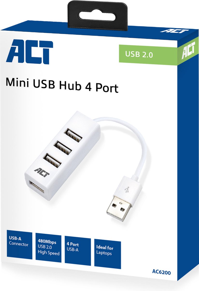 Eminent USB 2.0 Hub mini 4 port white