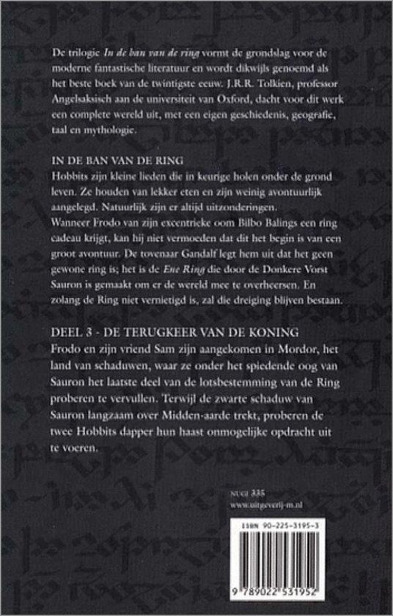Boekerij In de ban van de ring 3 - De terugkeer van de koning
