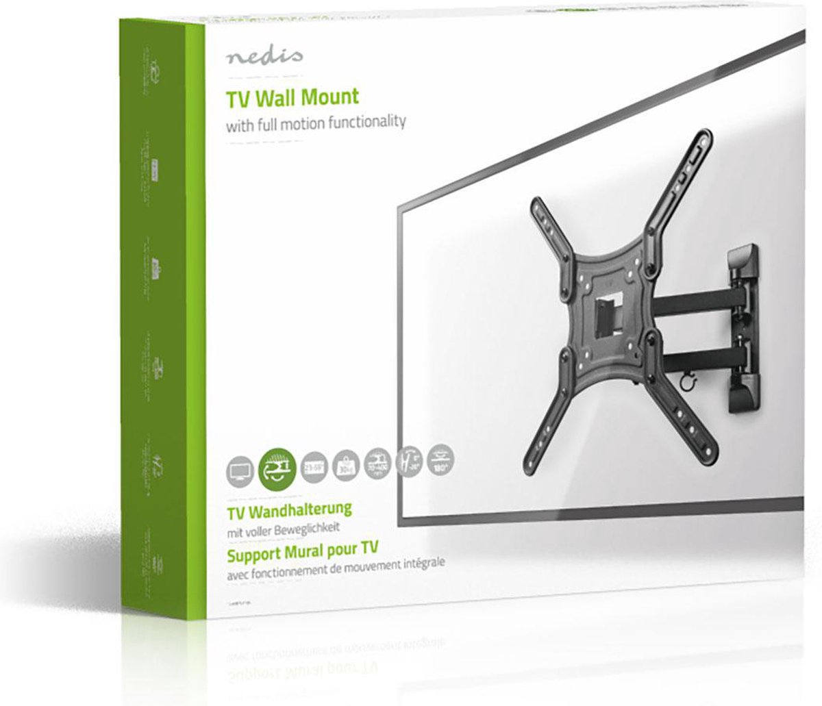 Nedis TVWM1530BK - Muurmontage voor TV (full-motion) - Zwart