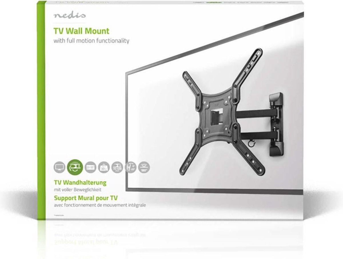 Nedis TVWM1530BK - Muurmontage voor TV (full-motion) - Zwart