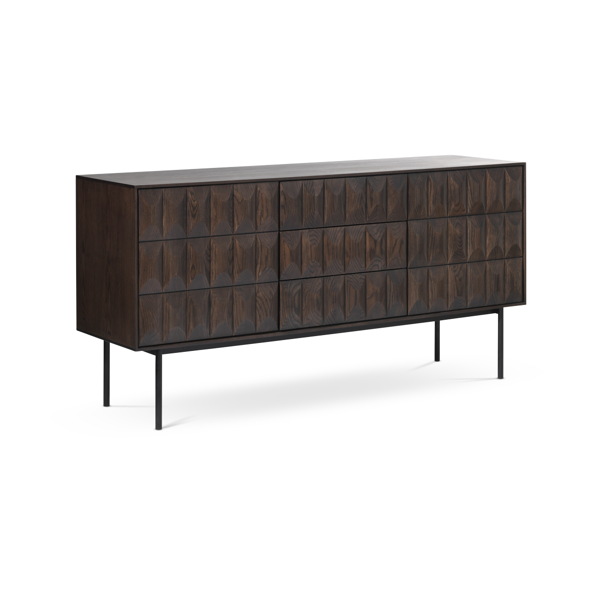 Olivine Vanja houten sideboard donker - 160 x 45 cm - Bruin