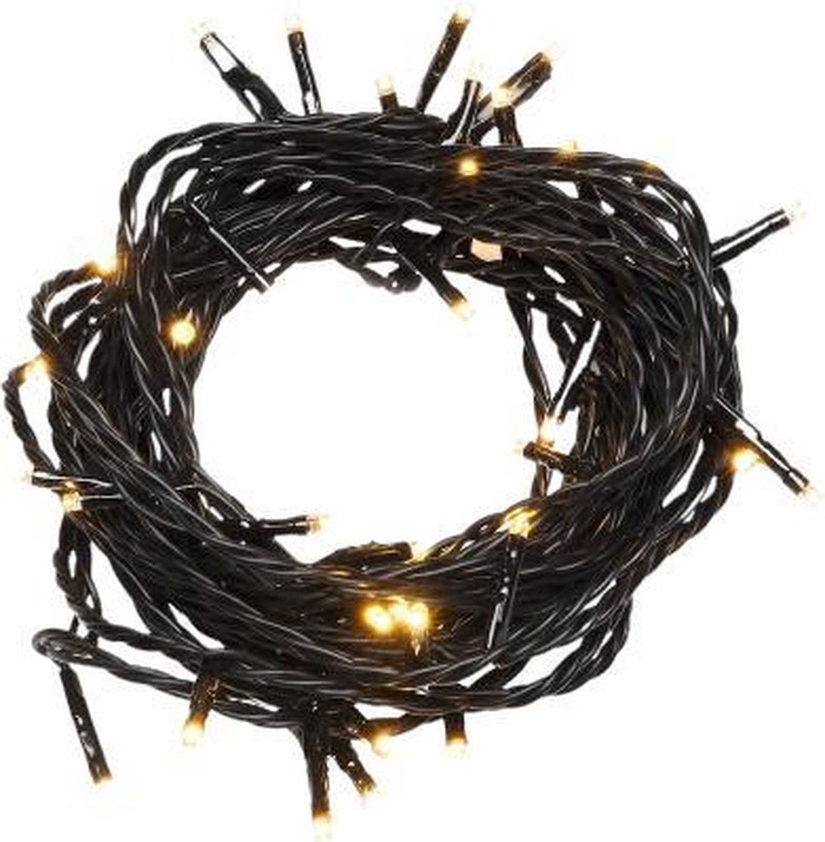 Konstsmide Ledsnoer 80x warmwit - Zwart