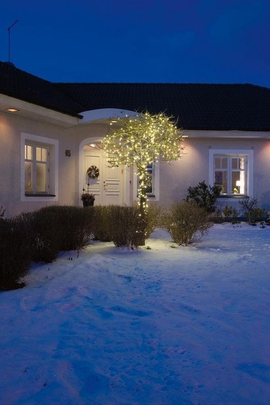 Konstsmide Ledsnoer 80x warmwit - Zwart