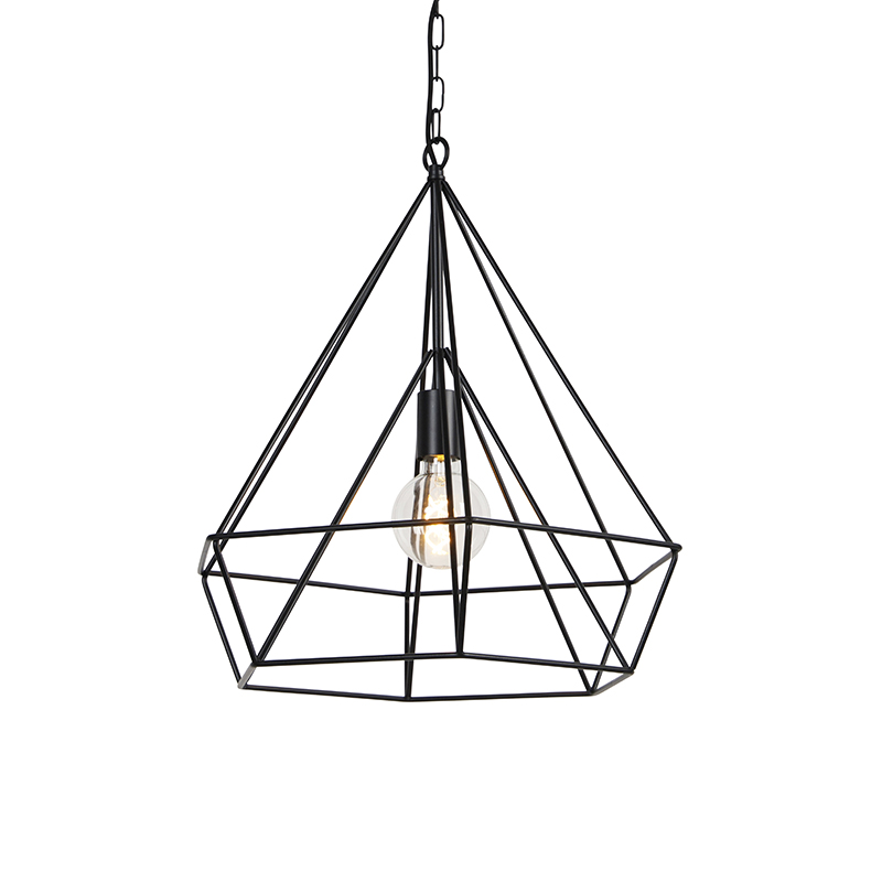 QAZQA Scandinavische hanglamp - Karkass - Zwart