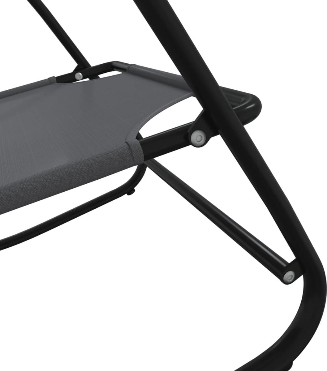 Vidaxl Ligstoel Schommelend Staal En Textileen - Grijs