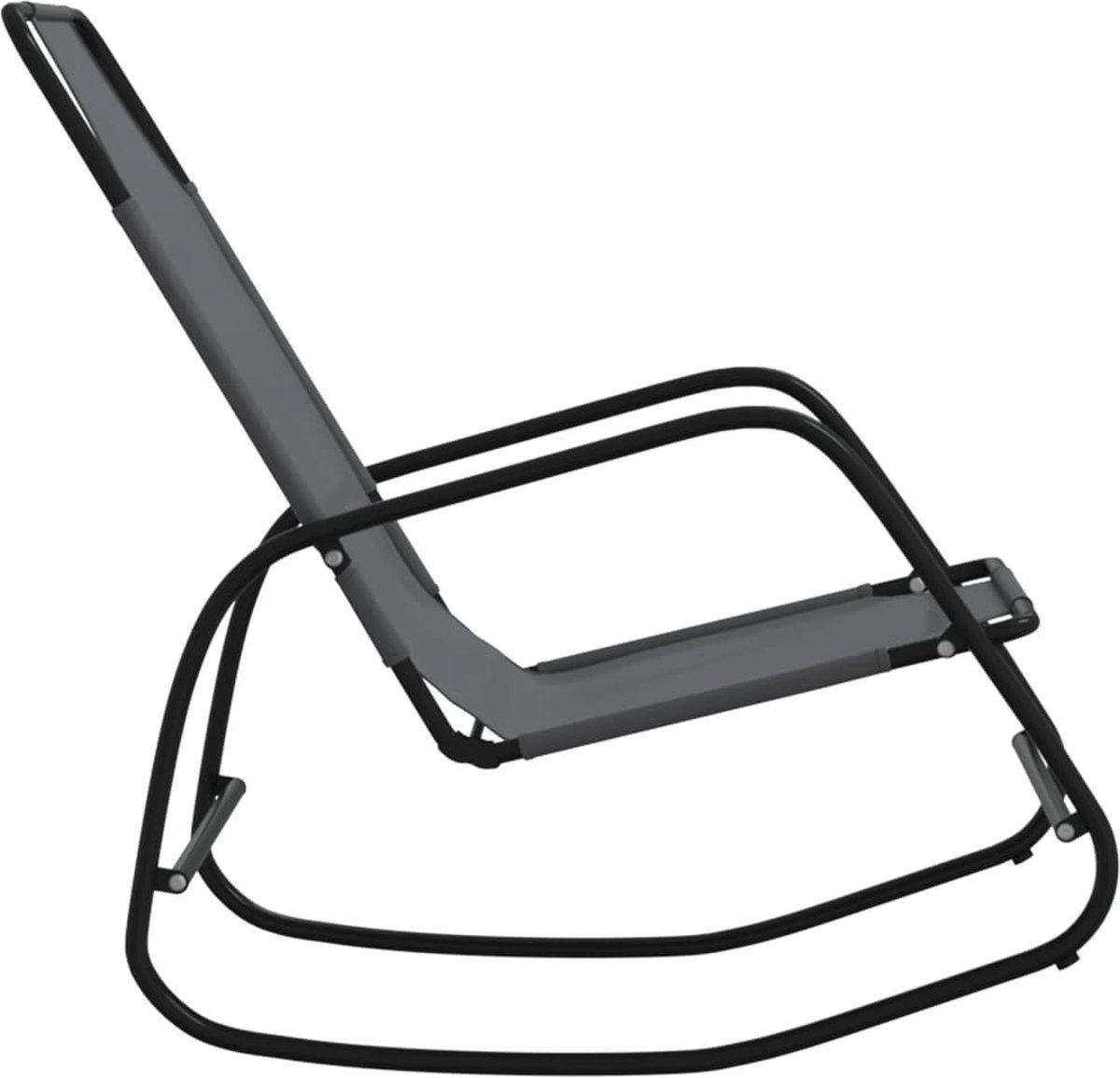Vidaxl Ligstoel Schommelend Staal En Textileen - Grijs