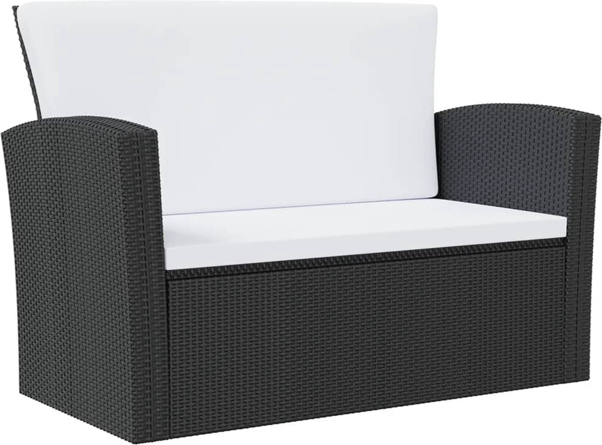 Vidaxl 16-delige Loungeset Met Kussens Poly Rattan - Zwart