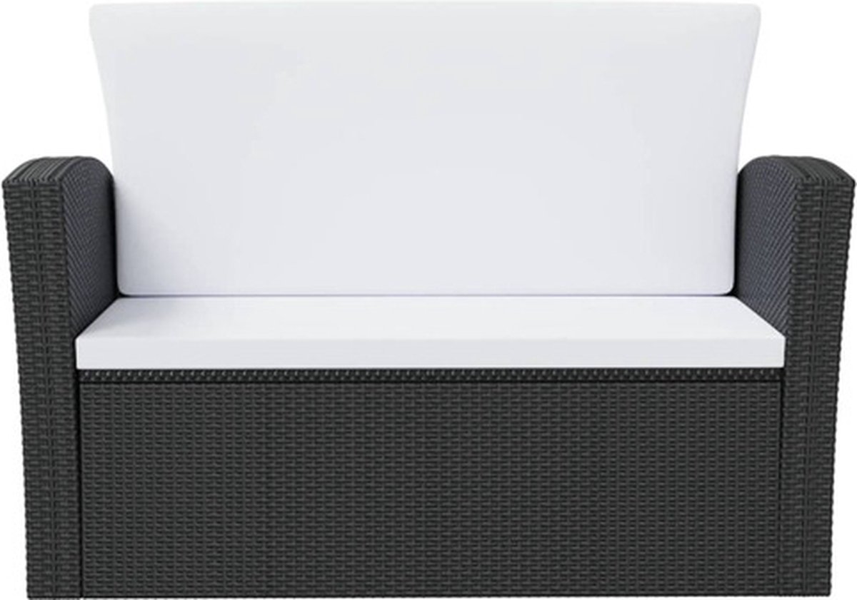 Vidaxl 16-delige Loungeset Met Kussens Poly Rattan - Zwart