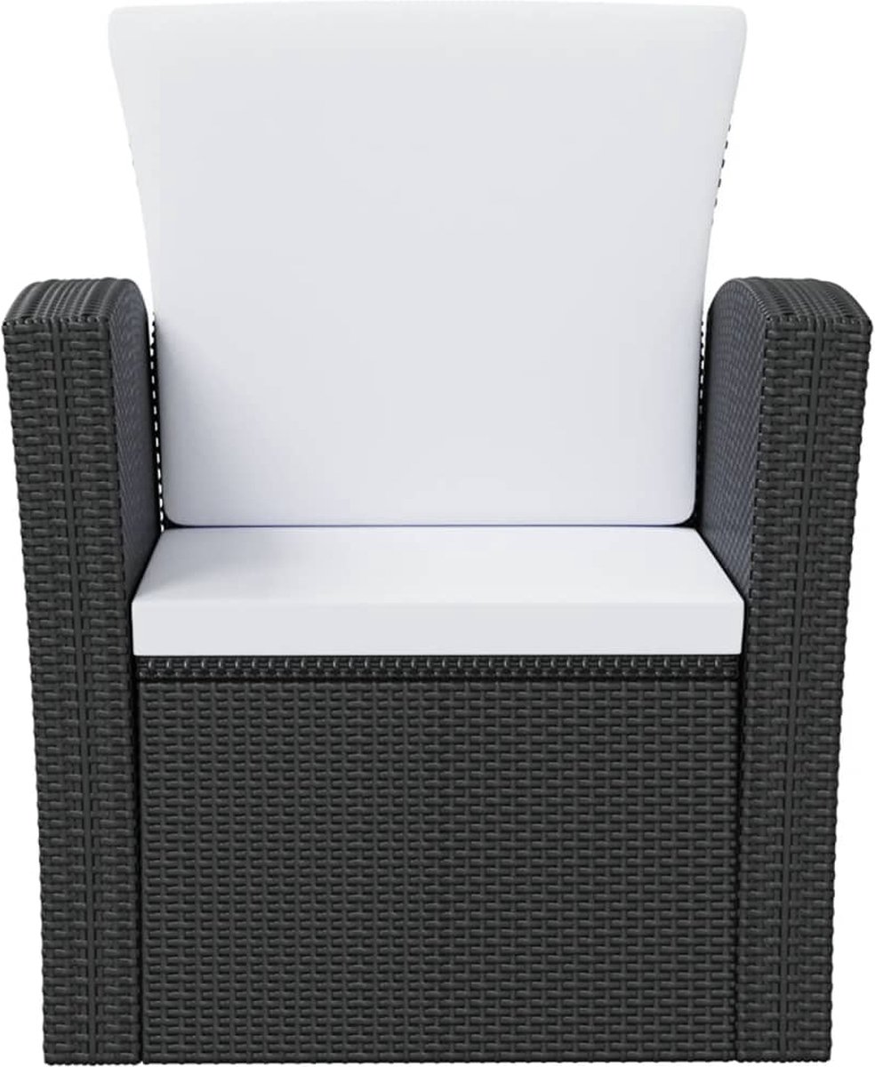 Vidaxl 16-delige Loungeset Met Kussens Poly Rattan - Zwart