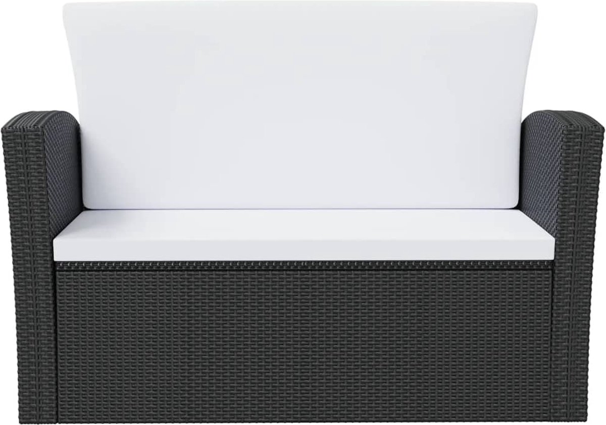 Vidaxl 16-delige Loungeset Met Kussens Poly Rattan - Zwart