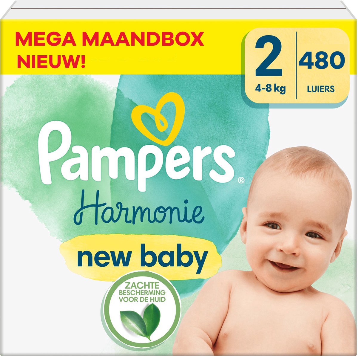 Pampers - Harmonie - Maat 2 - Mega Maandbox - 480 Stuks - 4/8 Kg