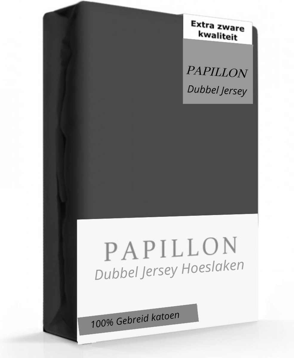 Papillon Dubbel Jersey Hoeslaken-90 X 220 Cm - Grijs